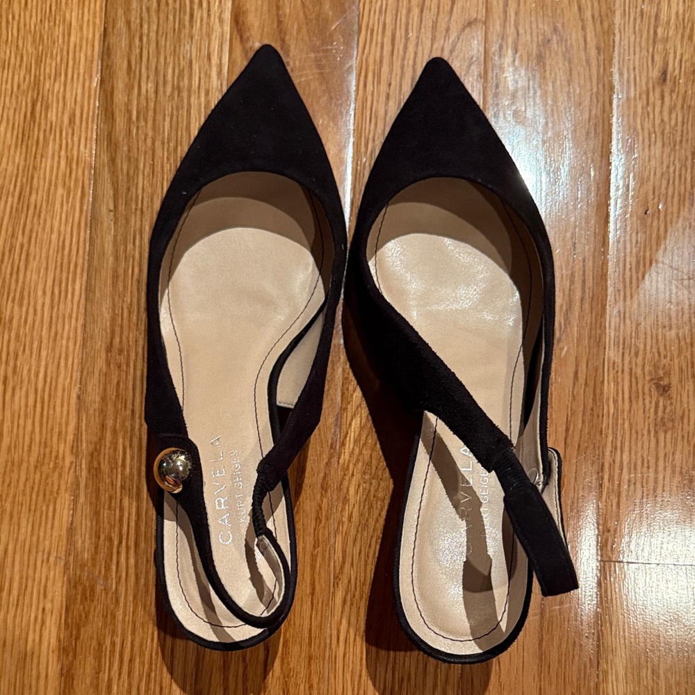 Kurt Geiger Black Suede Pointed Heels